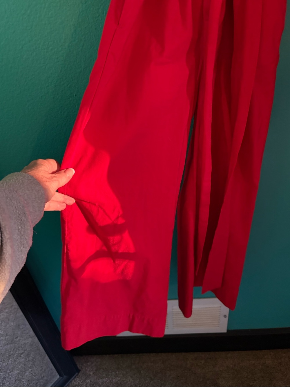 Maeve Anthropologie cropped halter red jumpsuit— magic fabric edition - Picture 4 of 11